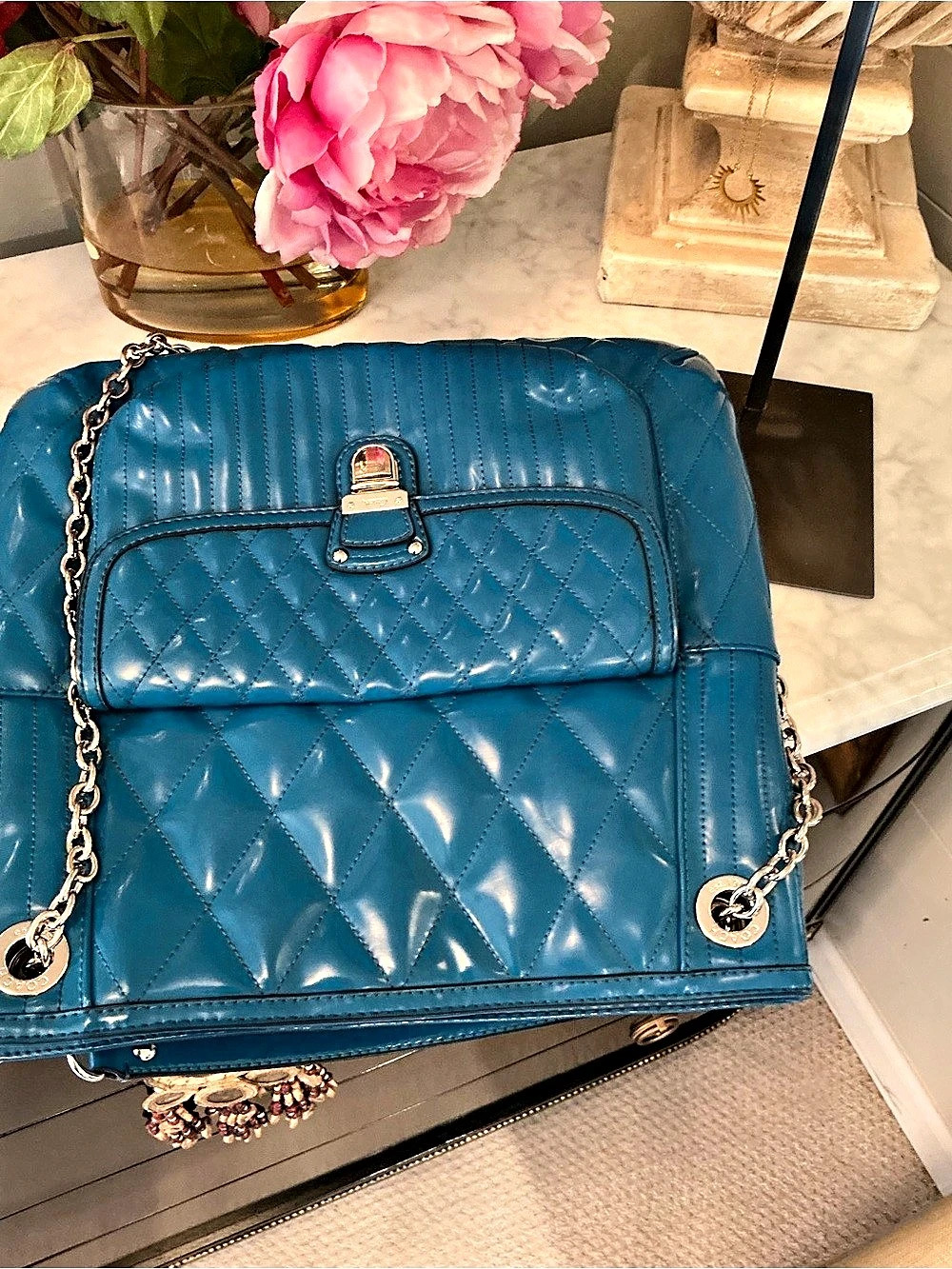 Coach Quilted Shoulder Bag in Blue